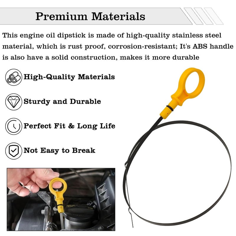 FBLOWMOD BA5Z6750A Engine Oil Dipstick Indicator, Compatible with Ford Edge, Explorer, Flex, Lincoln MKS/MKT/MKX/MKZ, Fusion, Taurus, Mercury Milan/Sable Engine Oil Fluid Level Dip Stick Replace 917-369 - Image 3